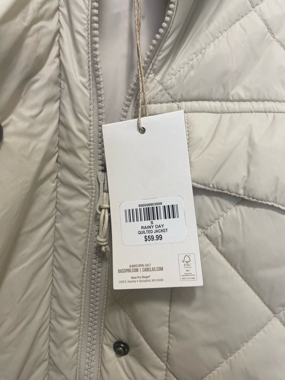 Natural Reflections Quilted Longline Puffer Coat in Light Beige - Picture 3 of 3